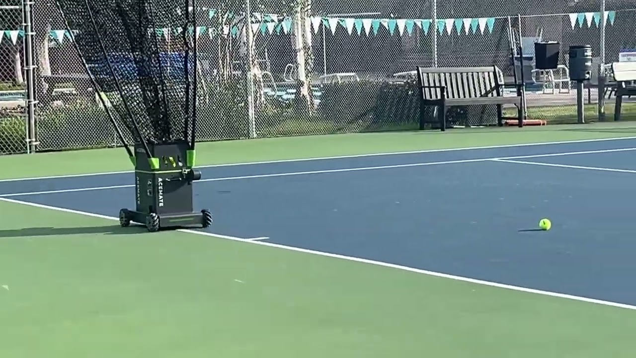 Acemate tennis machine side view 