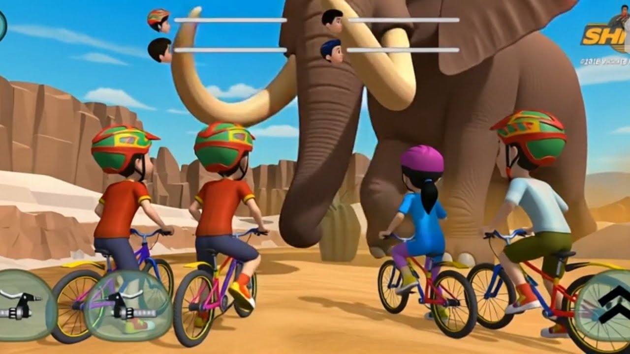 Shiva cartoon bicycle racing new episode spooky desert final level 
