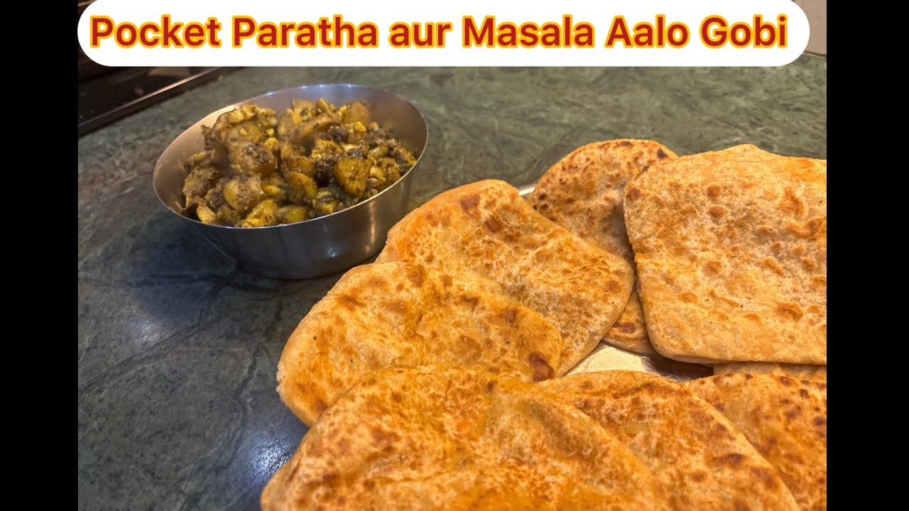 Pocket Paratha aur Masala Aloo Gobi #paratha #indianfood #aaloo #gobi #cauliflower #food #masala
