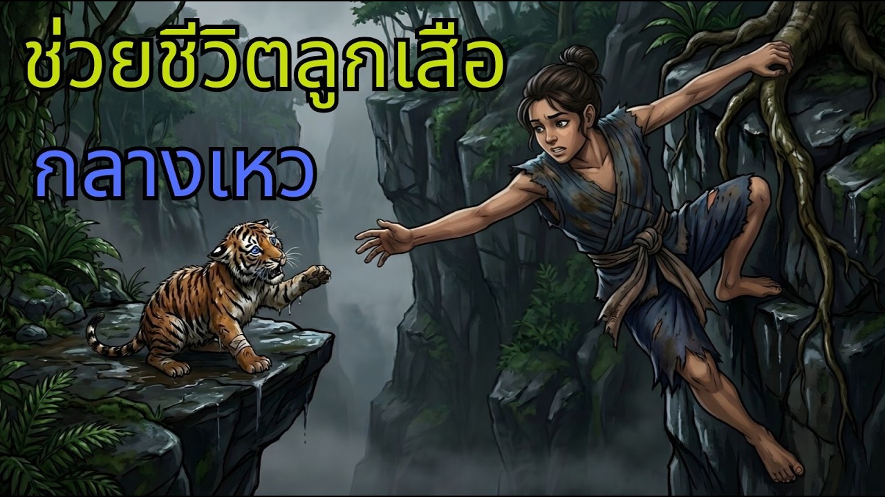 เรื่องราวของเด็กหญิงยากจนคนหนึ่งที่ช่วยชีวิตลูกเสือที่ตกลงไปในเหว| นิทาน, นิทานพื้นบ้าน, ตำนาน I