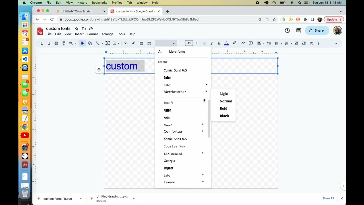 custom scratch fonts