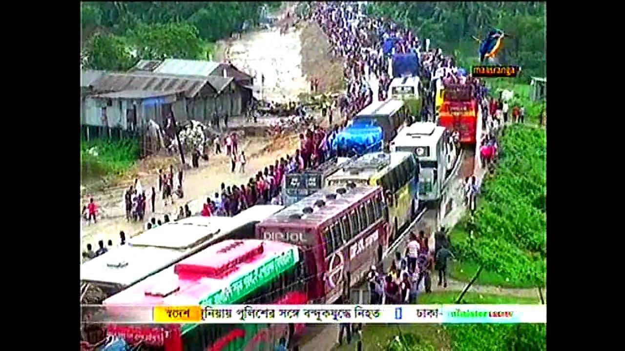 Long traffic jam on Dhaka-Tangail highway!