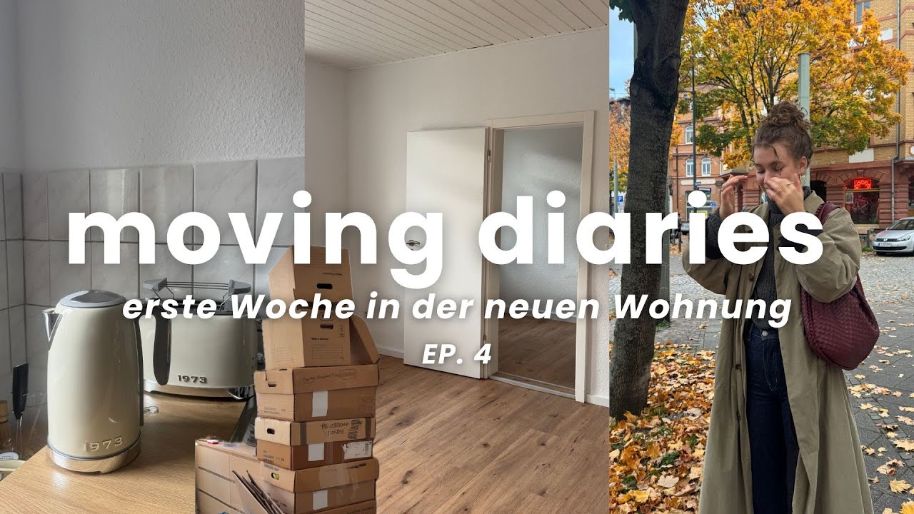 MOVING DIARIES EP.4 ⭐ erste Woche in meiner neuen Wohnung | Aufräumen, Keramik bemalen und Besuch 🧡