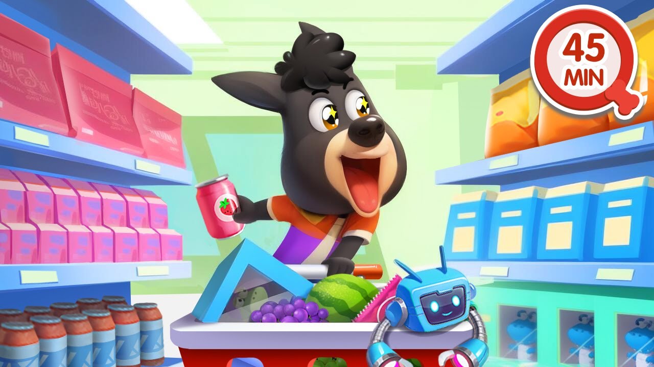 Compras en el Supermercado 🛒 45MIN de Dibujos Animados 🔍Sheriff Labrador en Español