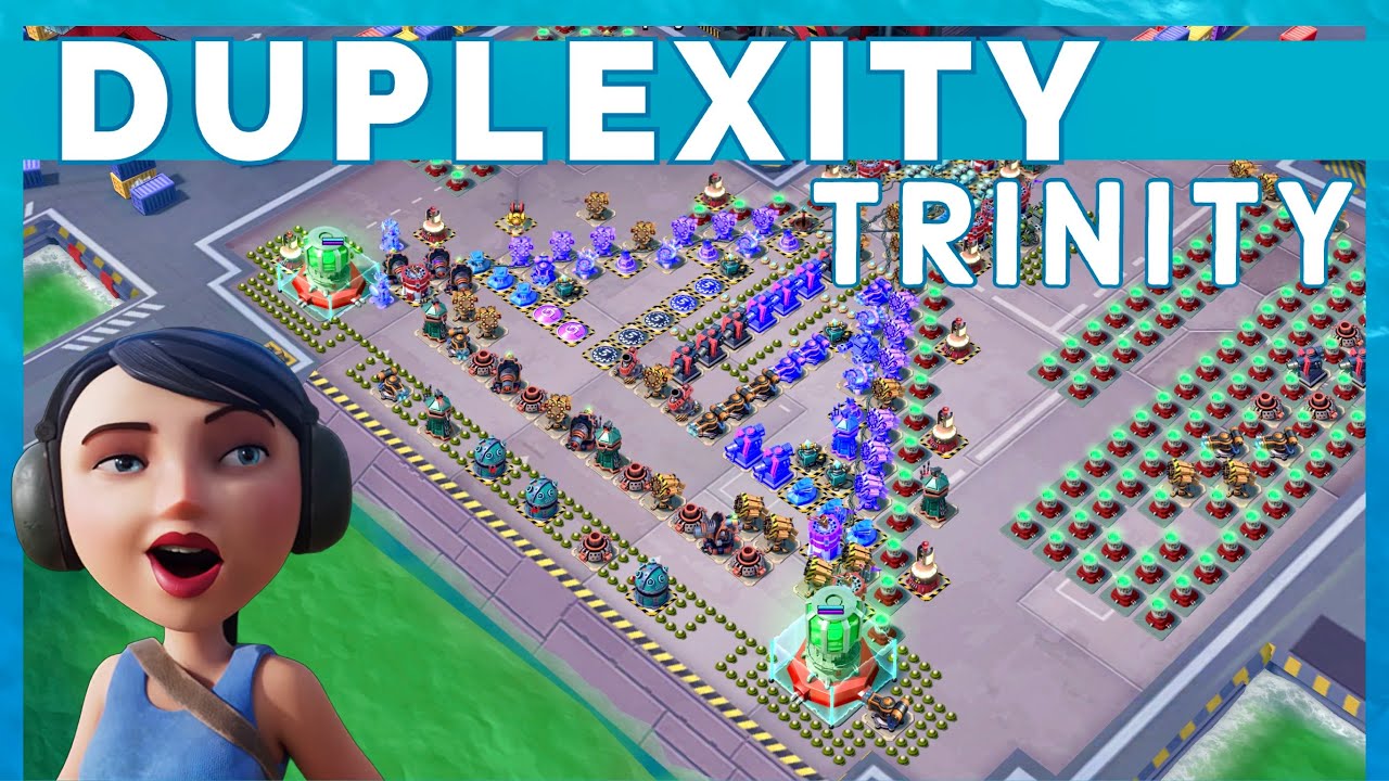 TRINITY on DUPLEXITY in 4 attacks 😎 good HACKING & TEAMWORK / BOOM BEACH operation gameplay/strategy