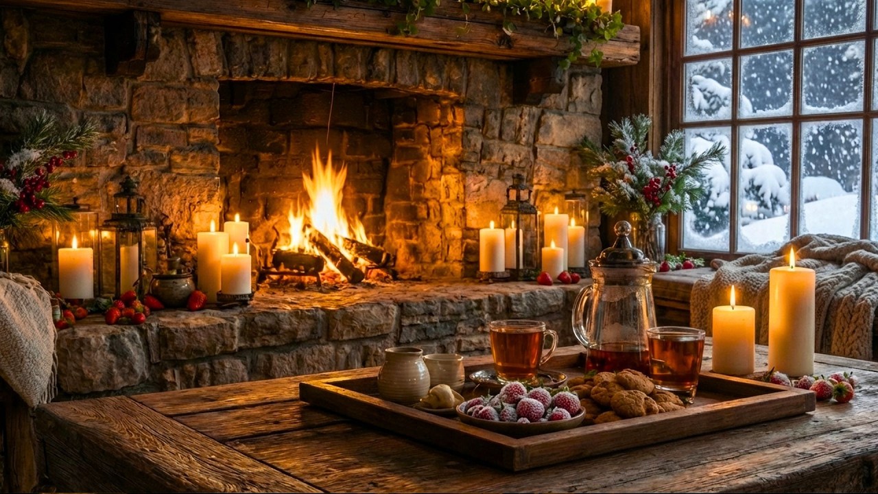 Relaxing Fireplace Ambience 🔥🕯️ Warm Cabin Vibes for Deep Sleep & Stress Relief