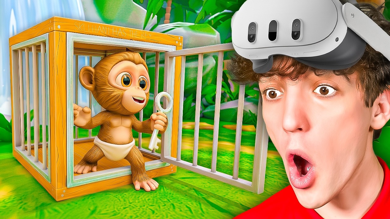 Helping A BABY MONKEY Escape The Zoo!! (VR)