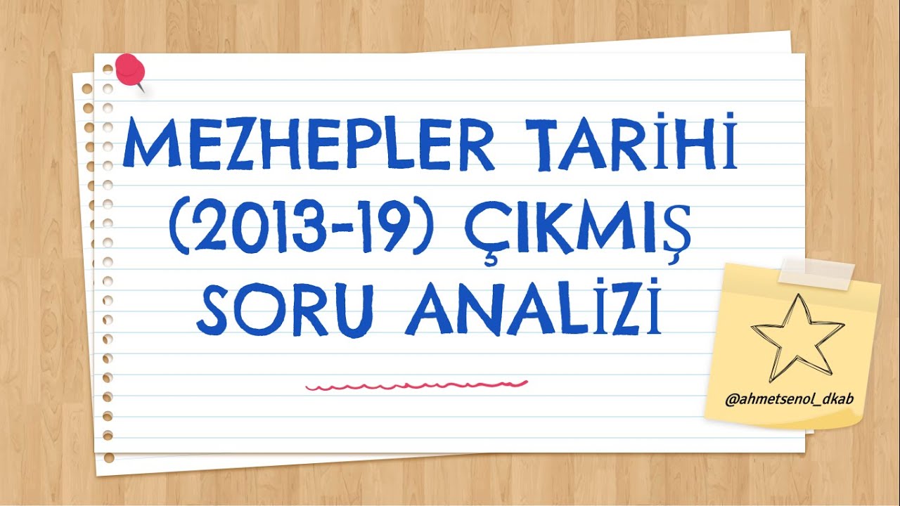 20) KPSS(ÖABT) DKAB/İHL |MEZHEPLER TARİHİ| Soru Çözümü ve Analizi》Ahmet ŞENOL [2020]