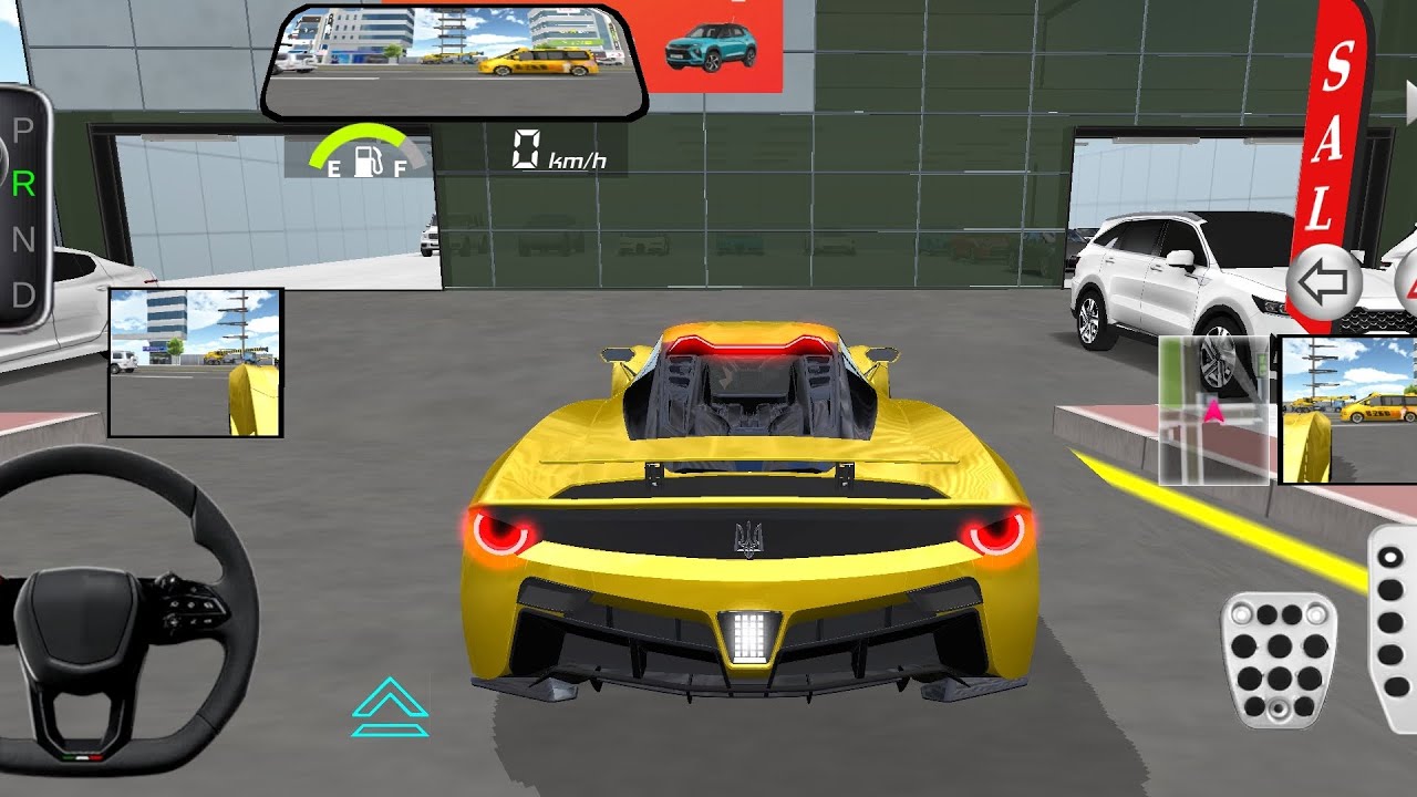 New Yellow Sports Car 1 Stuck in castle Go in Car Store And Go in Super Buliding And Have Glass