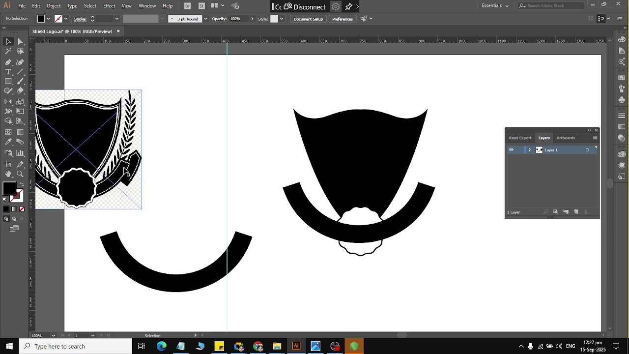 Shield logo in Adobe Illustrator