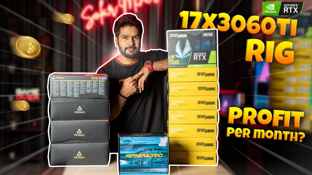 17 Cards RTX 3060ti Ethereum Mining Rig