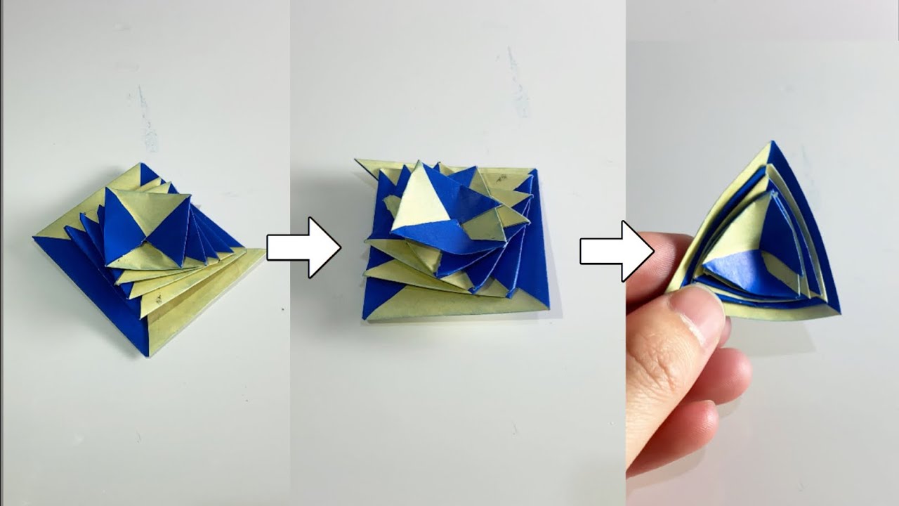 3段変形折り紙おもちゃの作り方