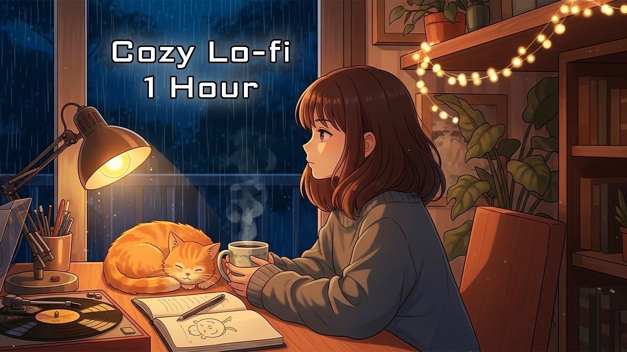 Cozy Rainy Night 🌧️ Lo-Fi Beats to Relax / Study / Sleep [1 Hour]