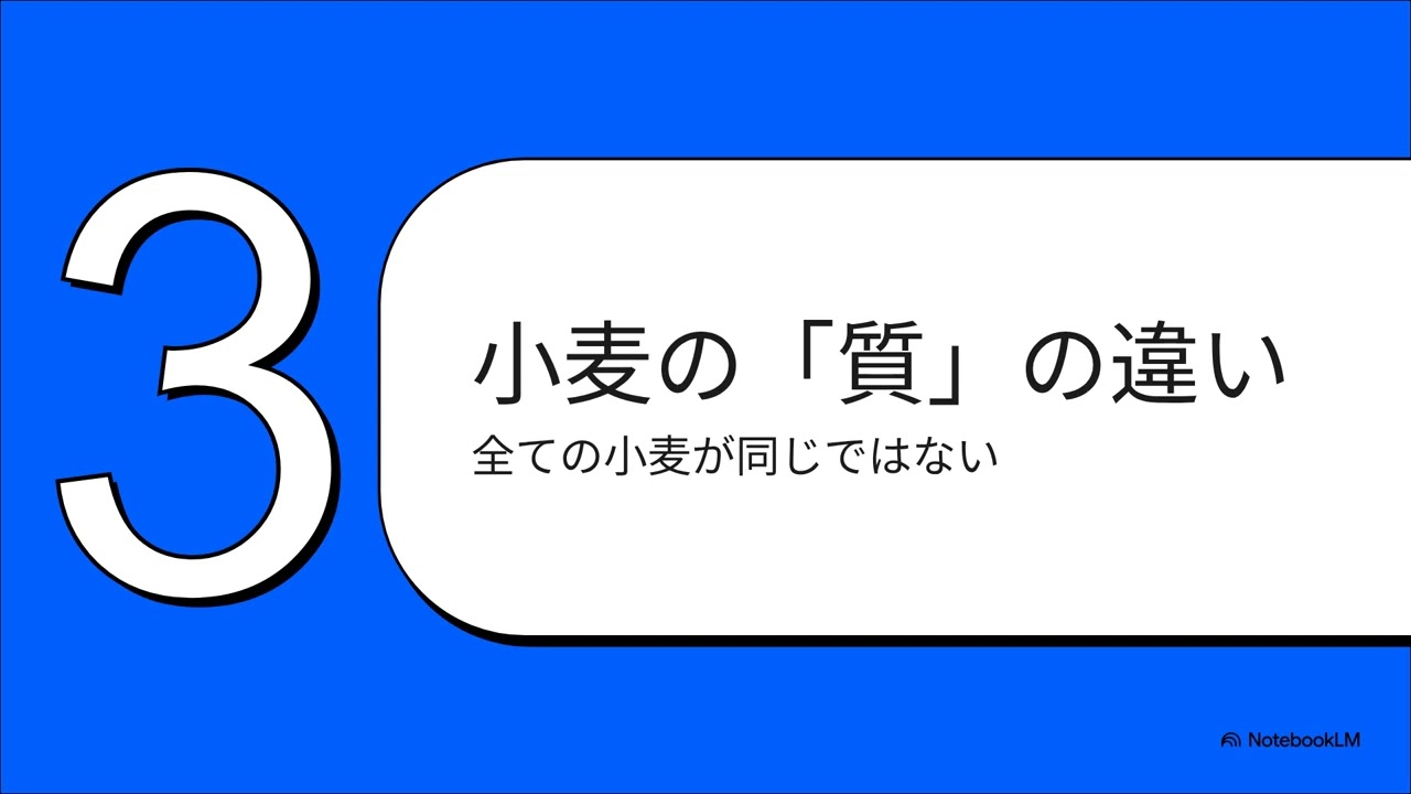 【AI生成コンテンツ】NotebookLM 解説動画のテスト（イタリアの小麦パラドックス）