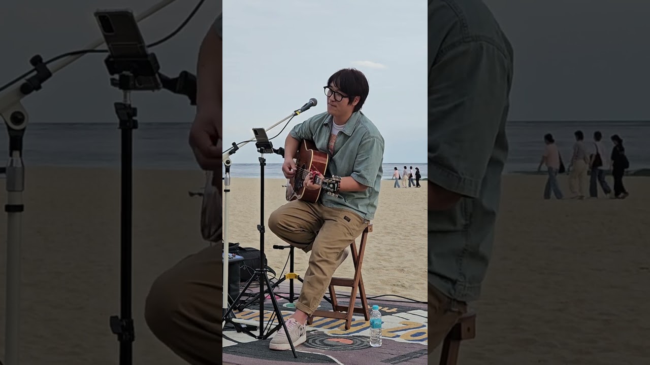 가수 한열 노래 🎵 바람이 불어오는 곳 🎶 해운대 바닷가 버스킹 ⛱️ 