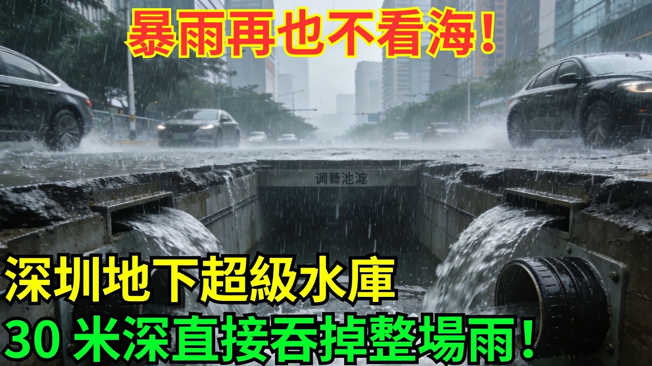 城市暴雨變「看海」？深圳地下藏著「超級水庫」！30米深調蓄池，一場暴雨全吞下#科普#國際觀點#熱門#生態修複#沙漠