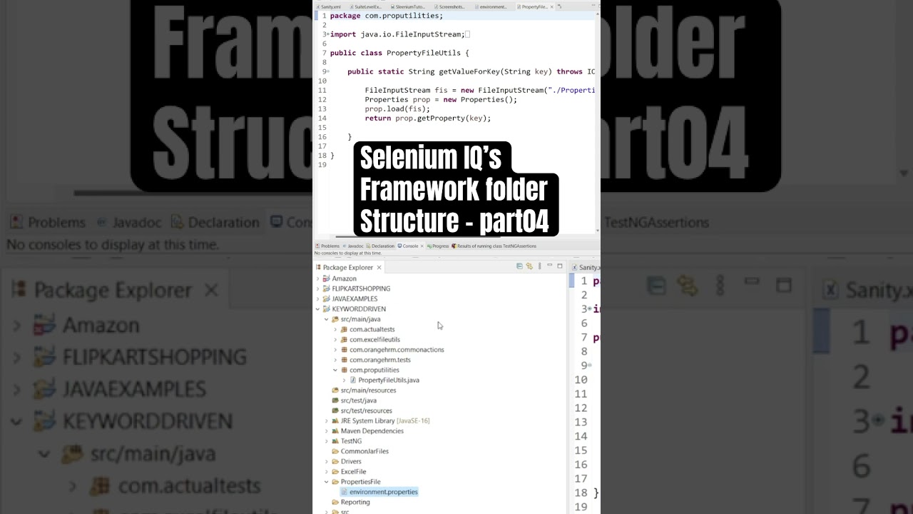 Selenium Framework folder structure - Part 04 #shorts #ytshorts #selenium #seleniumtekautomation