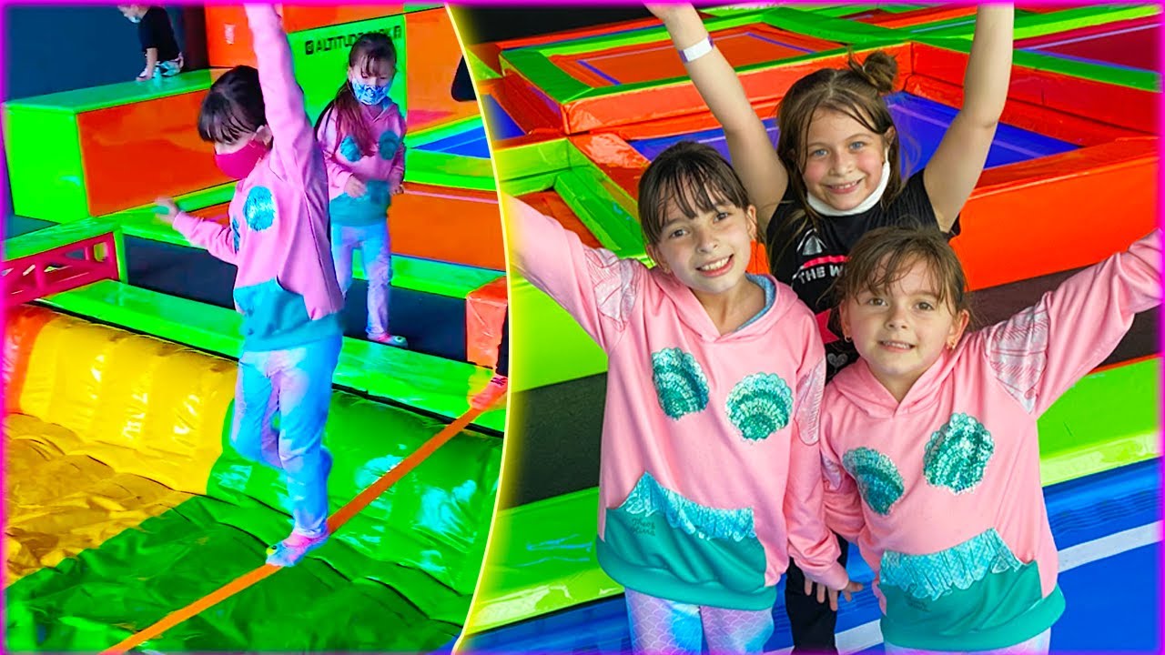 Diversão no parque de pula pula neon | Jéssica Godar e Laurinha e Helena e Gabriel