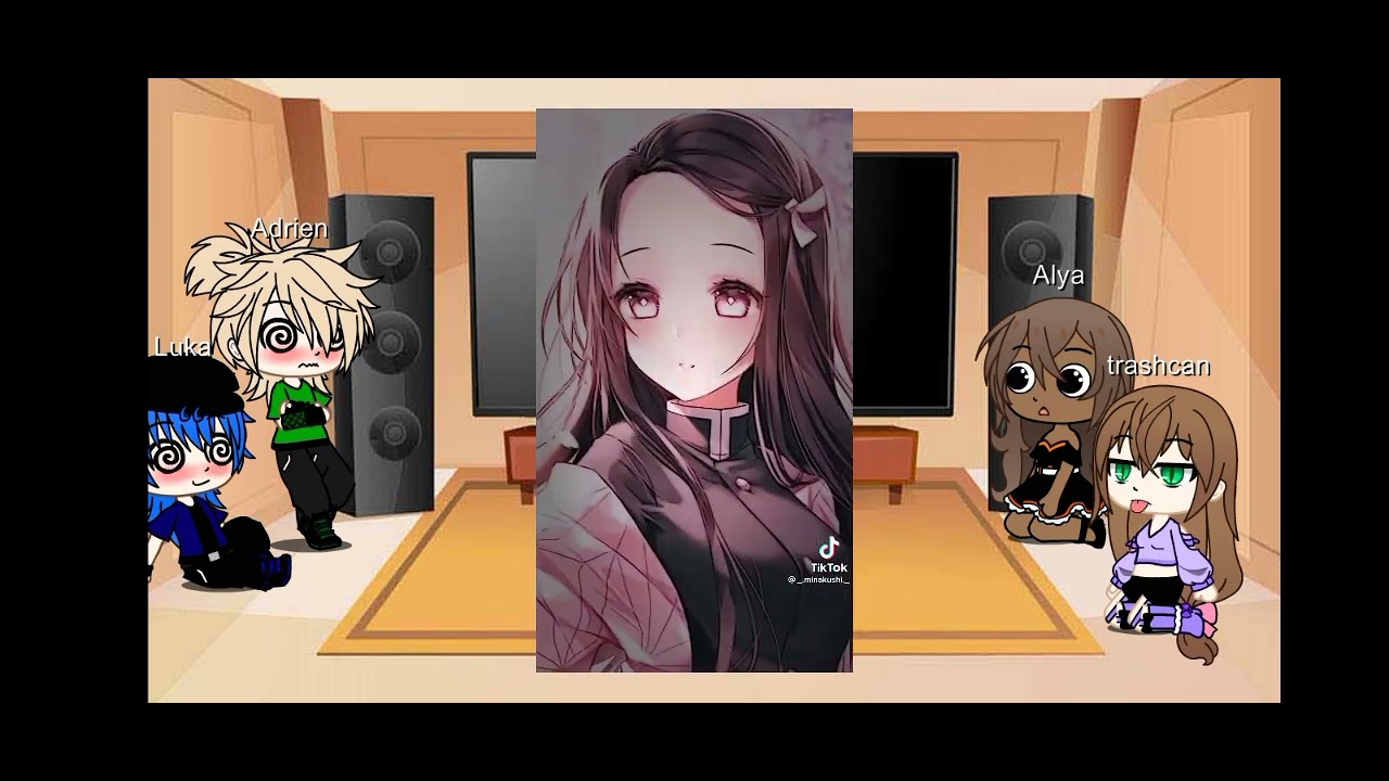 Mlb react to marinette as Nezuko gacha club edit