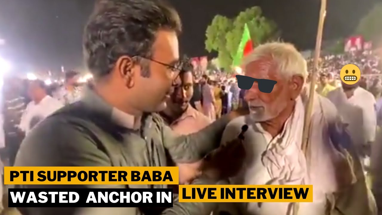 PTI SUPPORTER BABA WASTED ANCHOR IN LIVE INTERVIEW || LONG MARCH FUNNY MEME VIDEO CLIPS