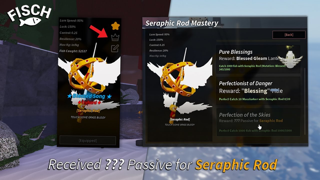 НОВЫЙ СЕКРЕТНЫЙ ПАССИВНЫЙ ЭФФЕКТ от SERAPHIC ROD MASTERY в Roblox FISCH!