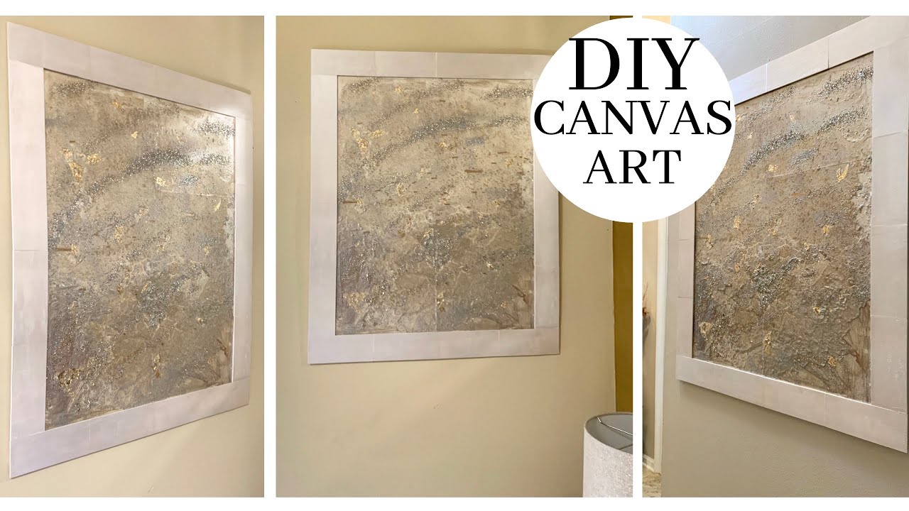 DIY Gold & White Canvas Art Using $1 DOLLAR TREE Canvases