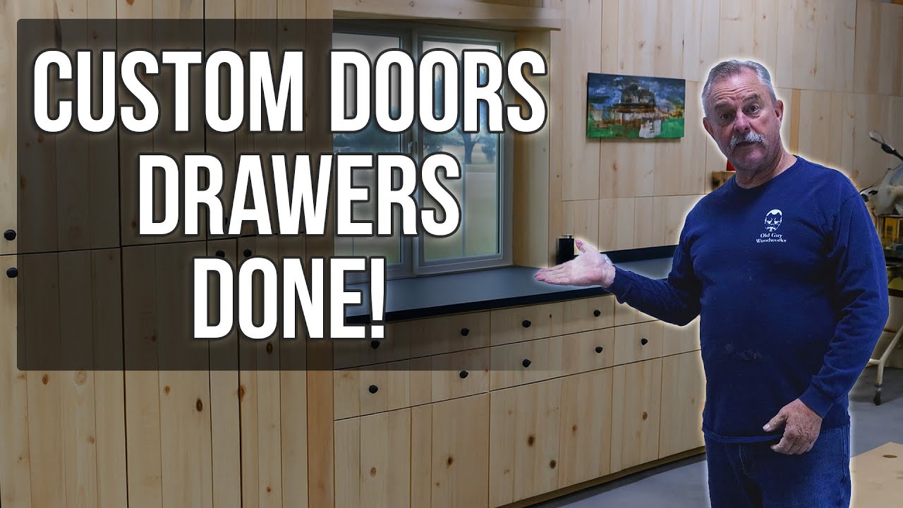 Shop Cabinets FINISHED! Custom Rustic Pine Doors & Drawers Build”