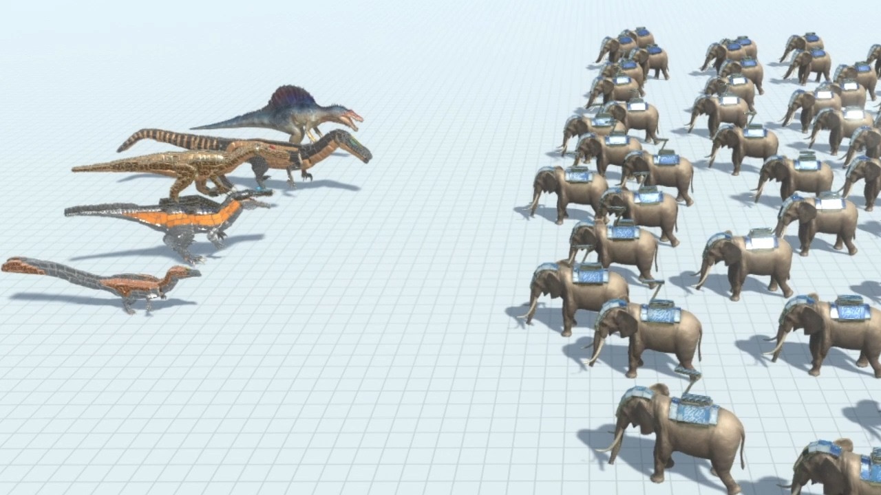 Spinosauridae Team vs ALL TEAMS ARBS Animal Revolt Battle Simulator