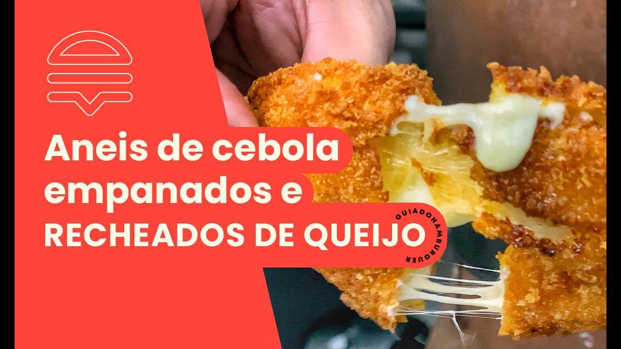 COMO FAZER ANEIS DE CEBOLA (ONION RINGS) RECHEADAS DE QUEIJO 🧅 | Guia do Hambúrguer