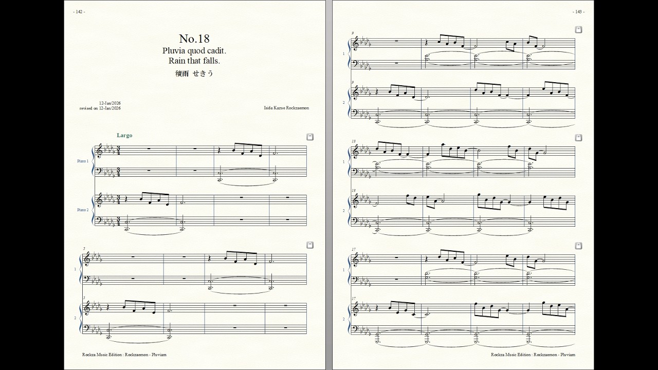 Rockzaemon “Pluviam” Preludes for 2 Pianos  No.18
