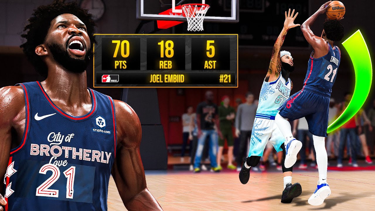 Я ВОСПОМИНАЛ рекорд Джоэла Эмбиида в карьере — 70 очков — в THE REC в NBA 2K26