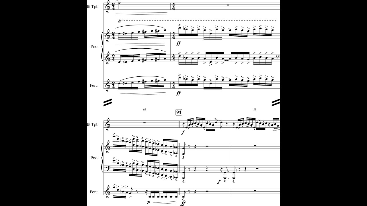 Kevin Poelking - Cassini for Trumpet, Piano and Percussion (2019) [Score-Video]