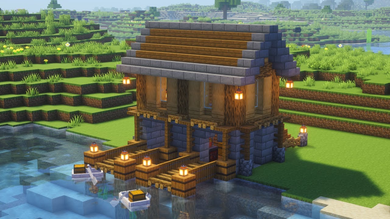 How to Build Fisherman House in Minecraft Tutorial