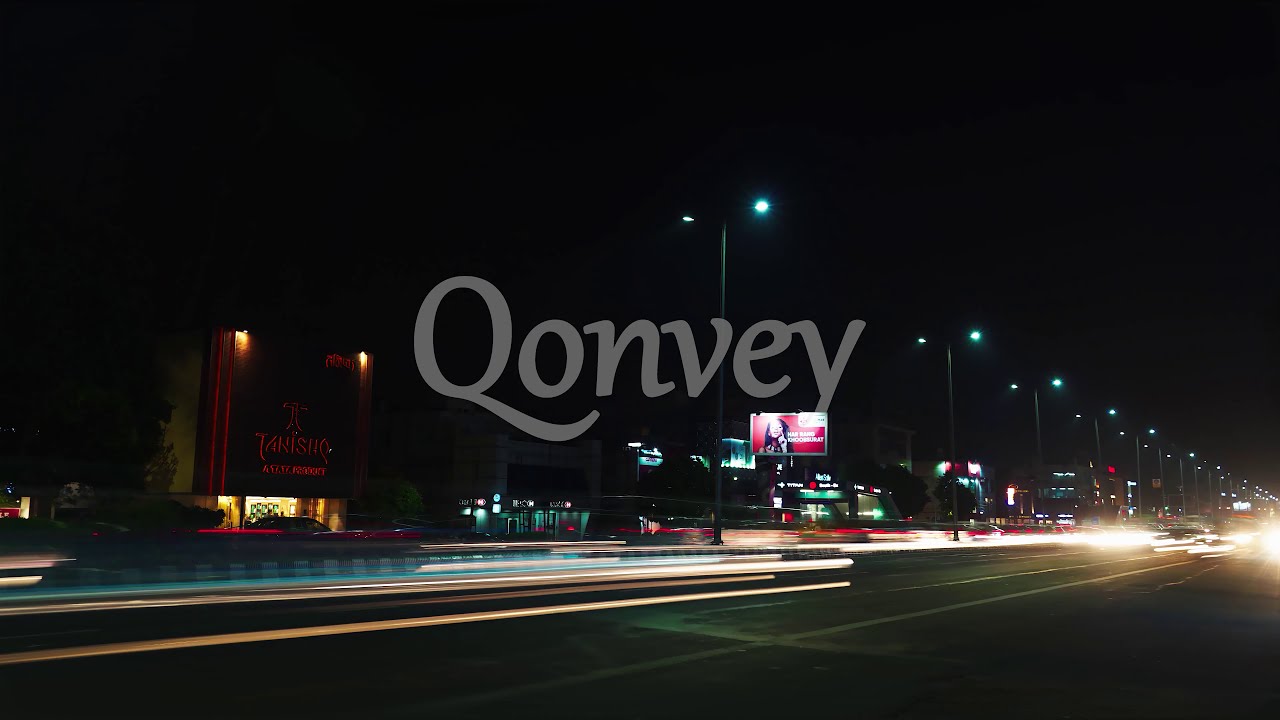 Night Traffic timelapse road vehicle light trails India Delhi | Stock Video | Qonvey