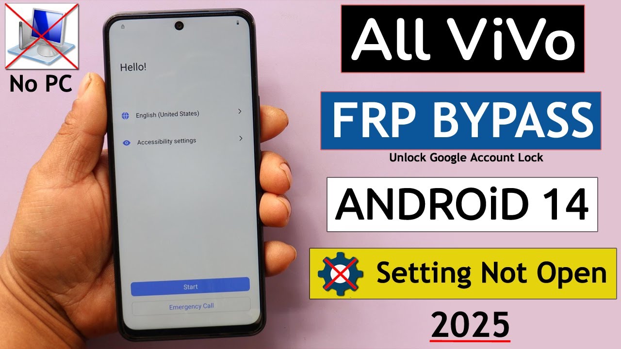 All ViVo Android 14 Frp Bypass/Unlock Google Account Lock - Fix Setting Not Open 2025 - Without PC