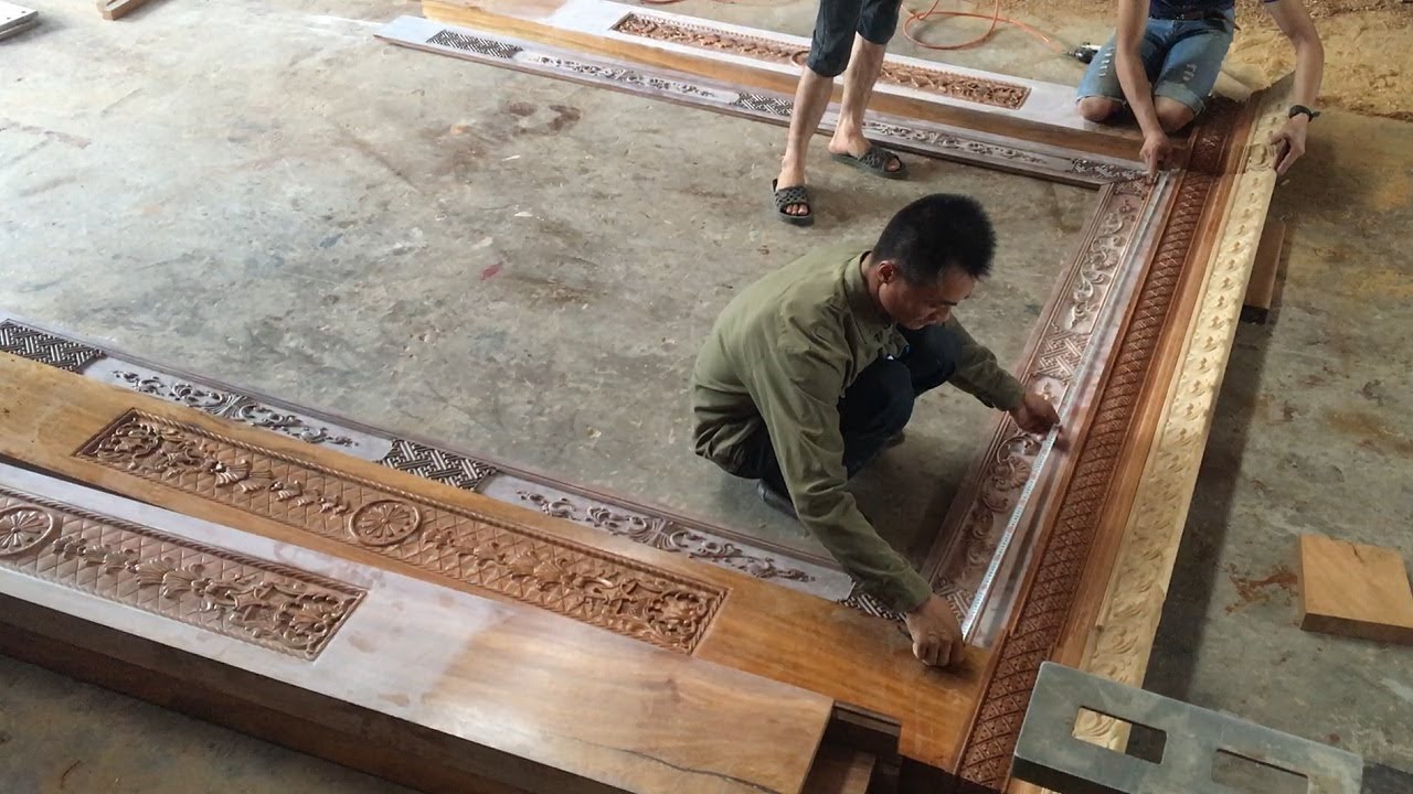Amazing Woodworking Skills Extremely High - Build A Front Door Frame With Beautiful Patterns