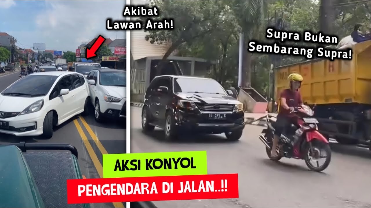Mobil Lawan Arah Langsung Dikasih Paham..!! Dereten Aksi Konyol  Pengendara Di Jalan Raya!