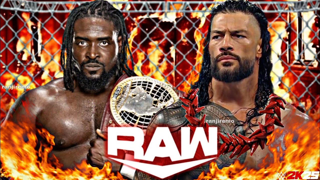 Roman Reigns vs Oba Femi Wwe Raw Netflix 2 Jan 2026 Steel Cage Wwe2k26 Simulation - FULL MATCH