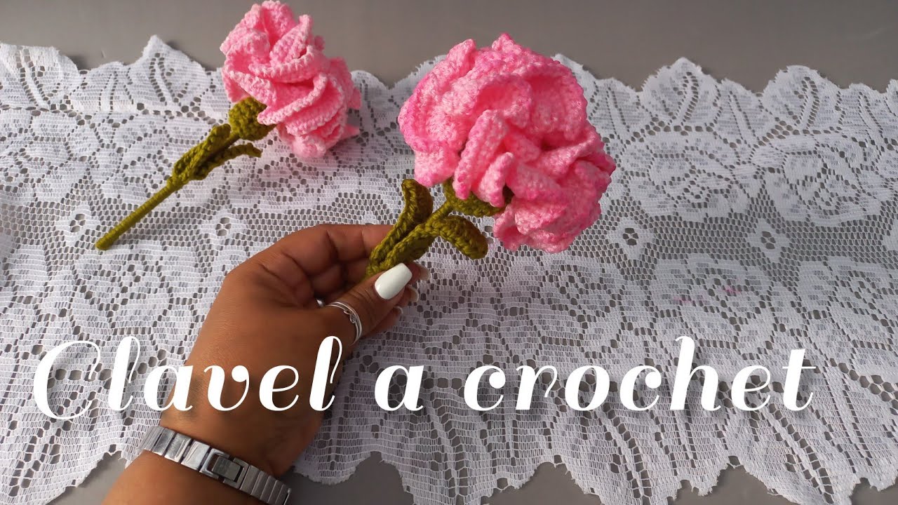 🌺Clavel a crochet o ganchillo super fácil 