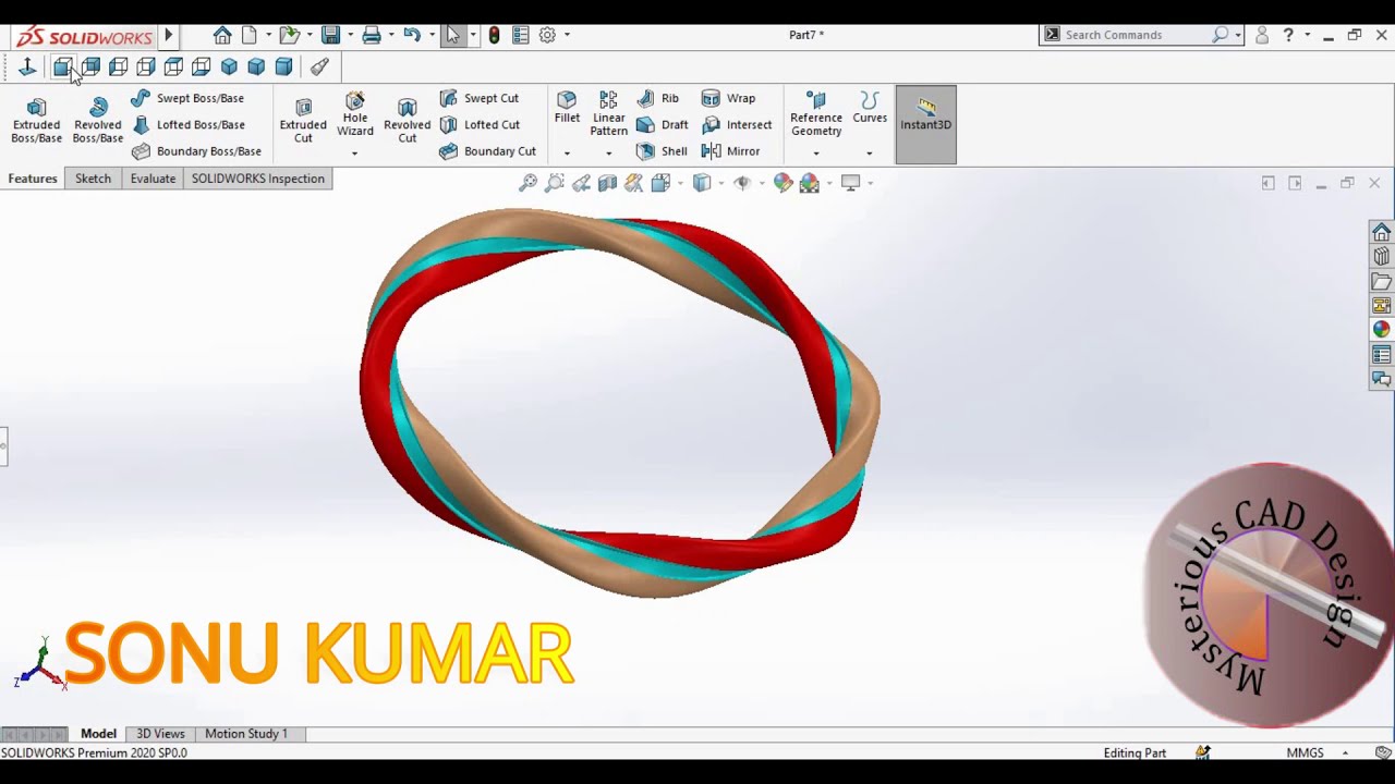 Solidworks |  Creative design in solidworks | Beautiful design in solidworks | Bangle   #19