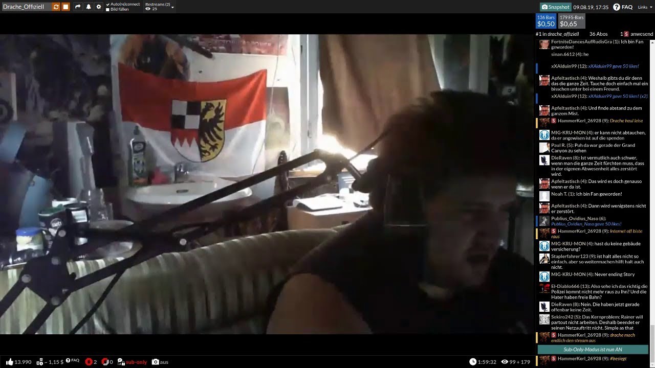 Drachenlord YouNow - 09.08.2019 - Berufsyounower erklärt der Polizei ihren Job