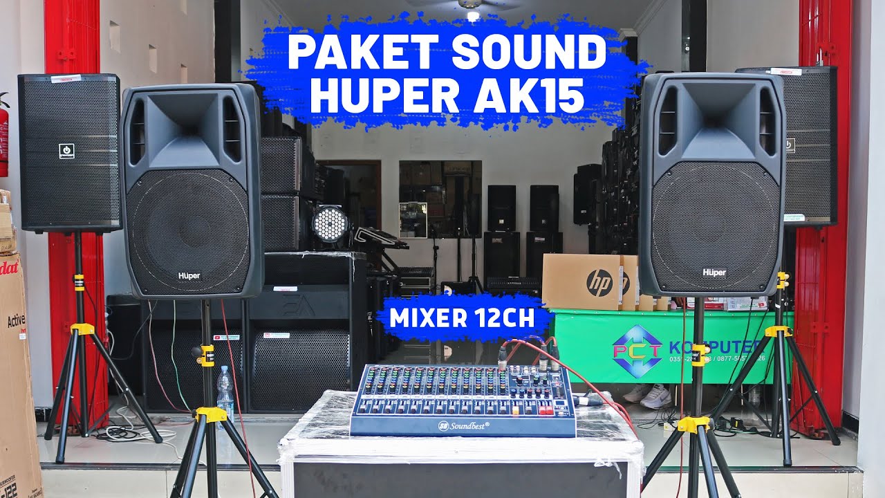 Paket Sound System HUPER AK15 lengkap mixer 12 chanel BONUS MIC