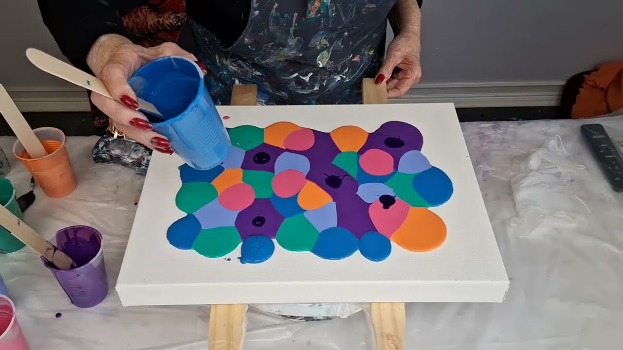 419 Wow these colors are amazing in a puddle swipe wreck and spin~fluidart fluidpour swipe