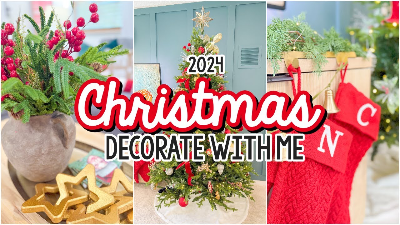 🎄DECORATE WITH ME FOR CHRISTMAS! 2024 LIVING ROOM CHRISTMAS MAKEOVER