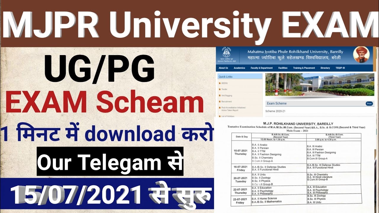 Mjpru Exam Scheme kaise Download Karen ? Mjpru exam time table 2021 | Mjpru Exam pattern 2021