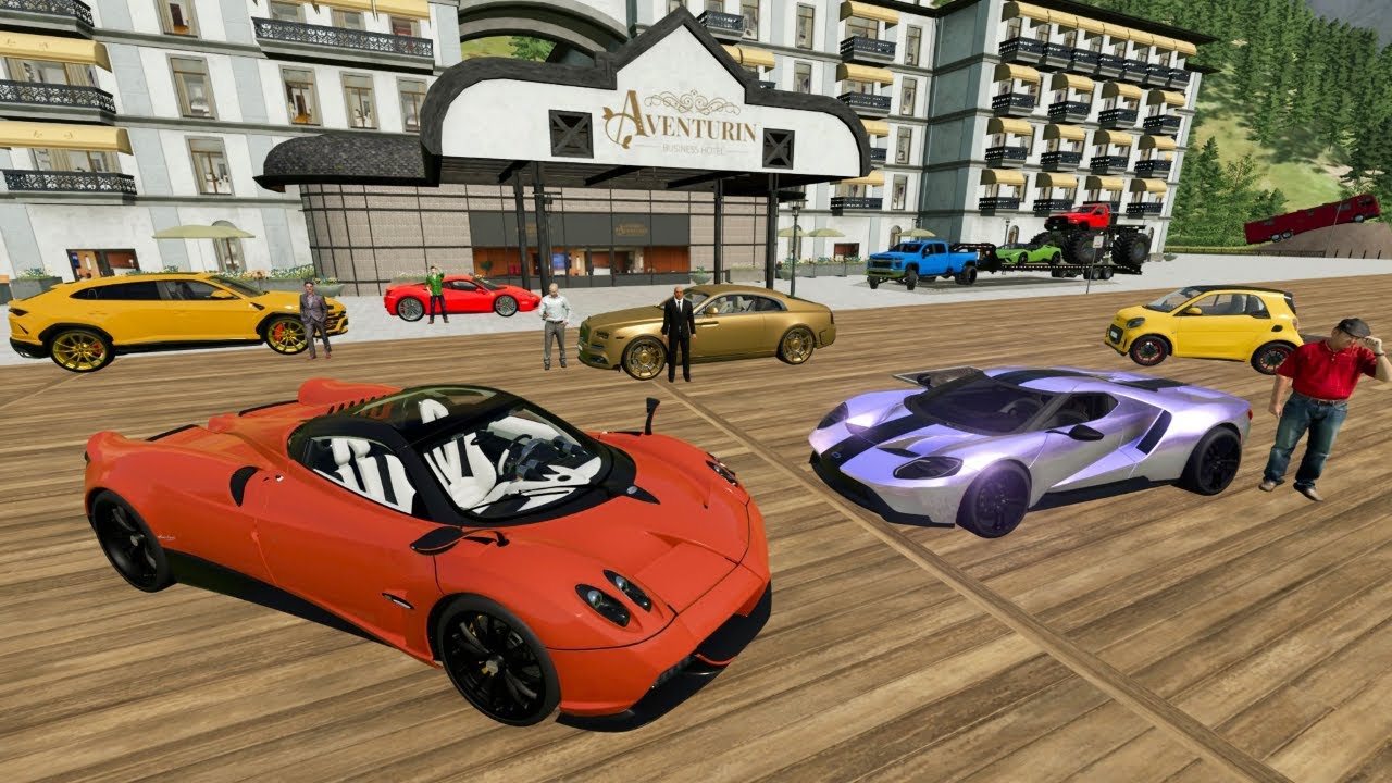 Millionaire Buys HUGE Hotel with Tons of Racecars | Farming Simulator 22