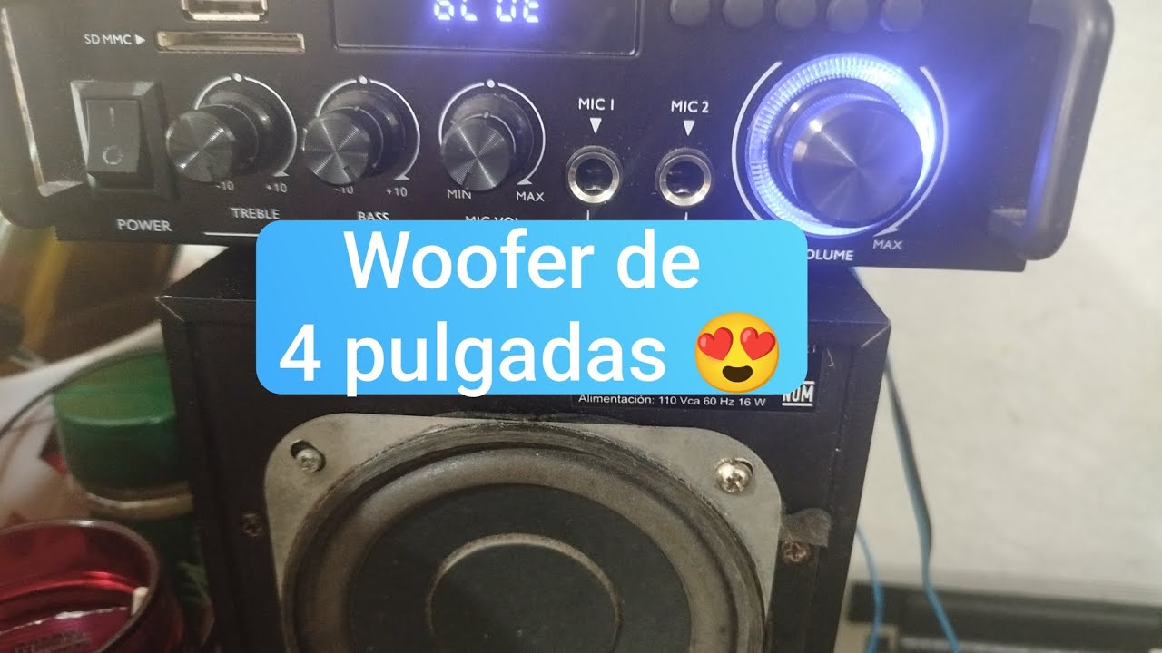 Amplificador Chino Moviendo Subwoofer de 4 pulgadas 😶