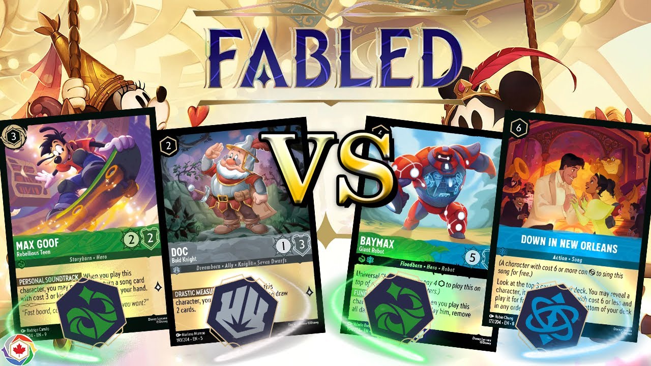 Max Goof Might Just Be A Sleeper Card! Emerald Steel VS Emerald Sapphire - Lorcana Fabled Gameplay