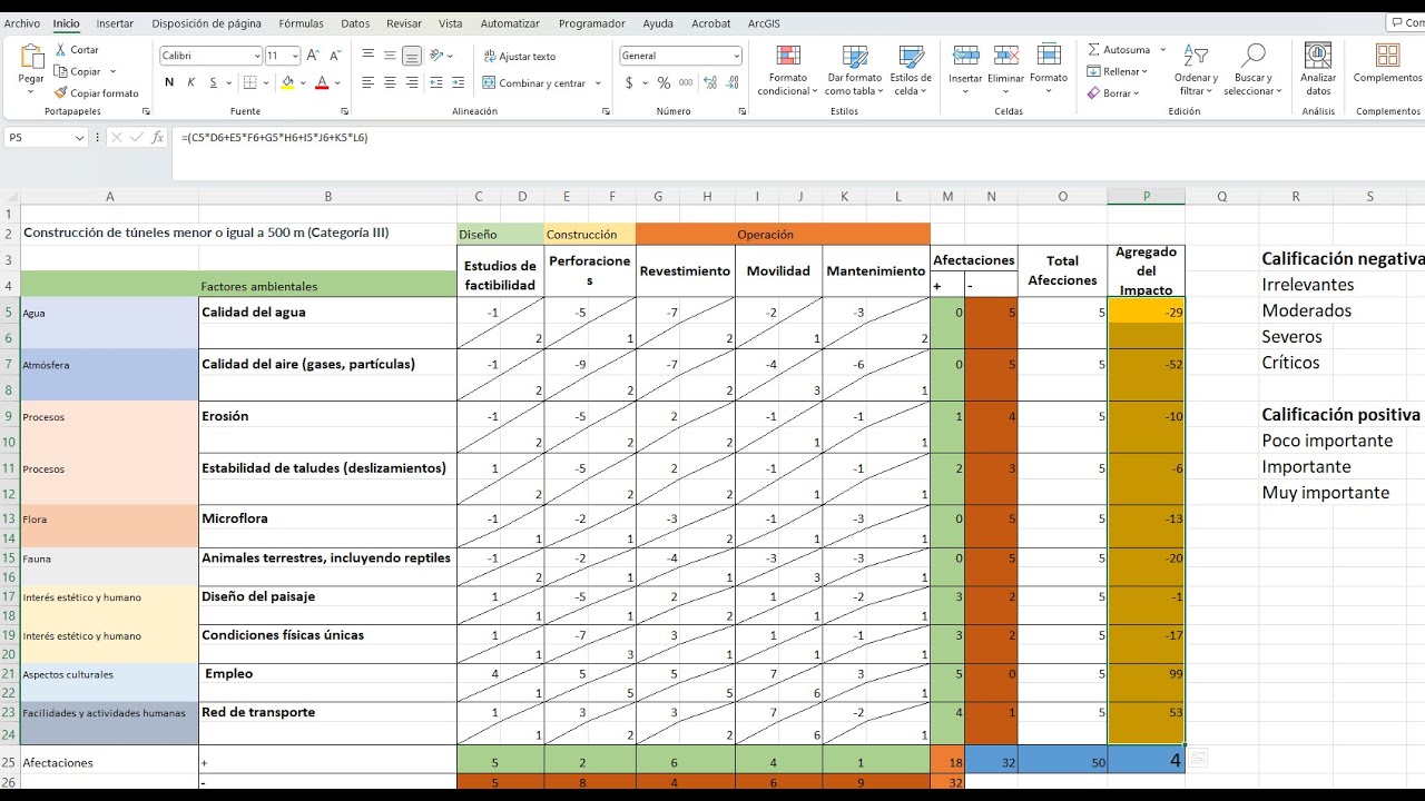 Matriz de Leopold en Excel: ¡Aprende a llenarla desde cero!