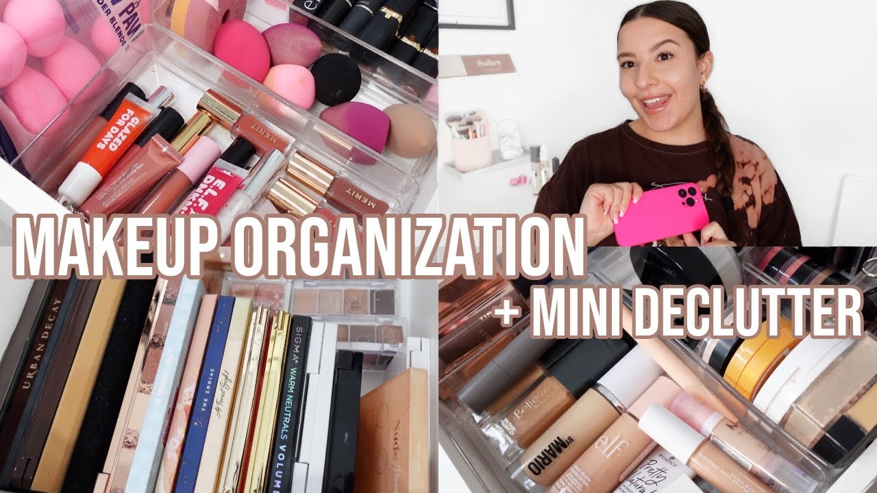 MINI DECLUTTER + REORGANIZING  MY ENTIRE MAKEUP COLLECTION: Cleaning My Makeup Drawers | Jackie Ann